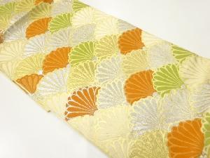 アンティーク　菊青海波模様織出し袋帯（材料）